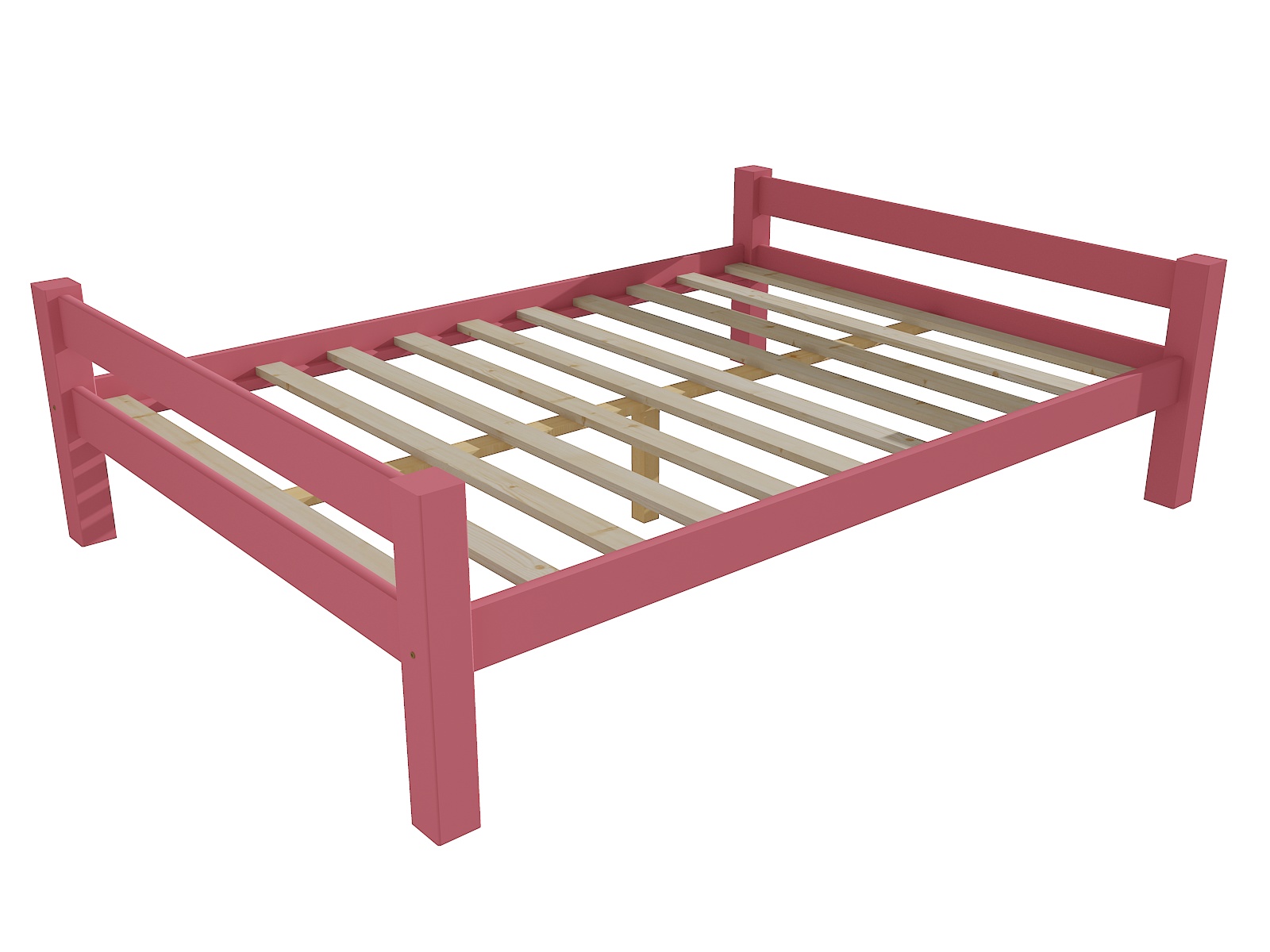 Manželská postel 8X8 01B masiv borovice Barva: barva růžová, Rozměr: 200 x 200 cm