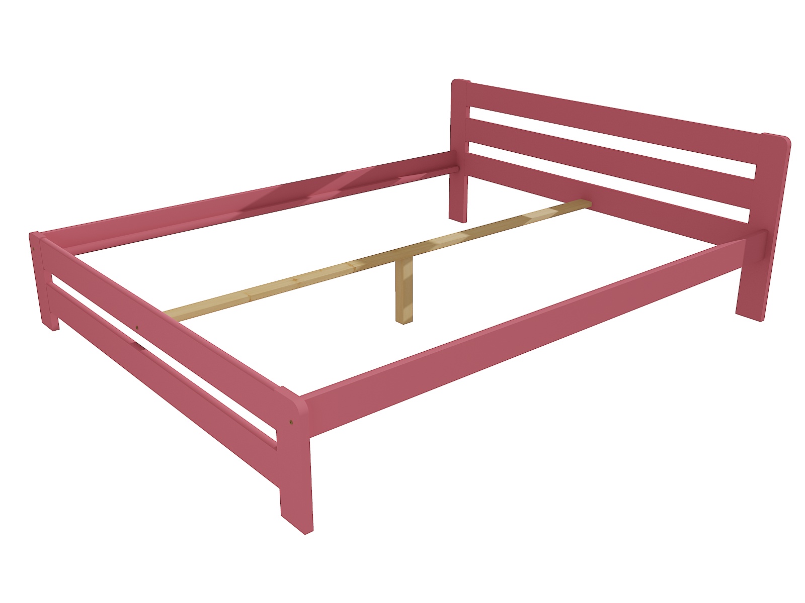 Manželská postel VMK002B masiv borovice Barva: barva růžová, Rozměr: 160 x 200 cm