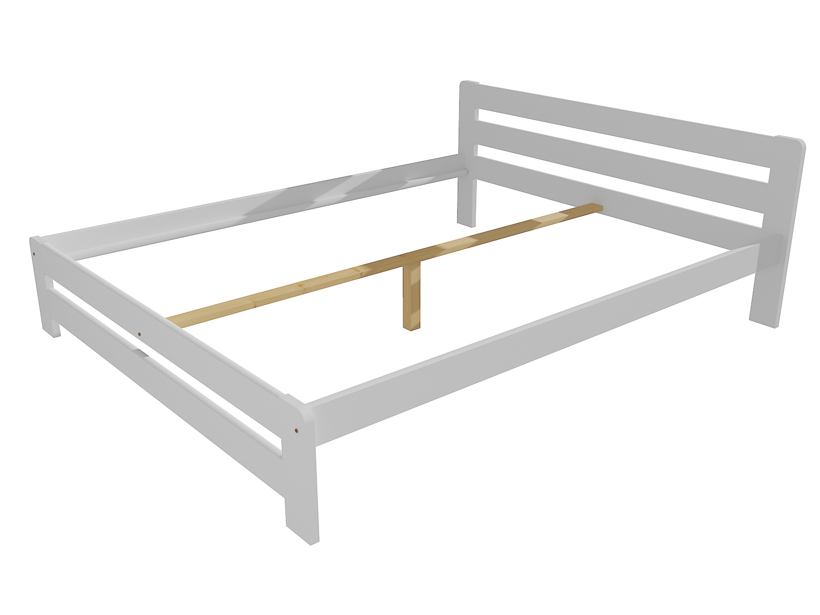 Manželská postel VMK002B masiv borovice Barva: barva bílá, Rozměr: 200 x 200 cm