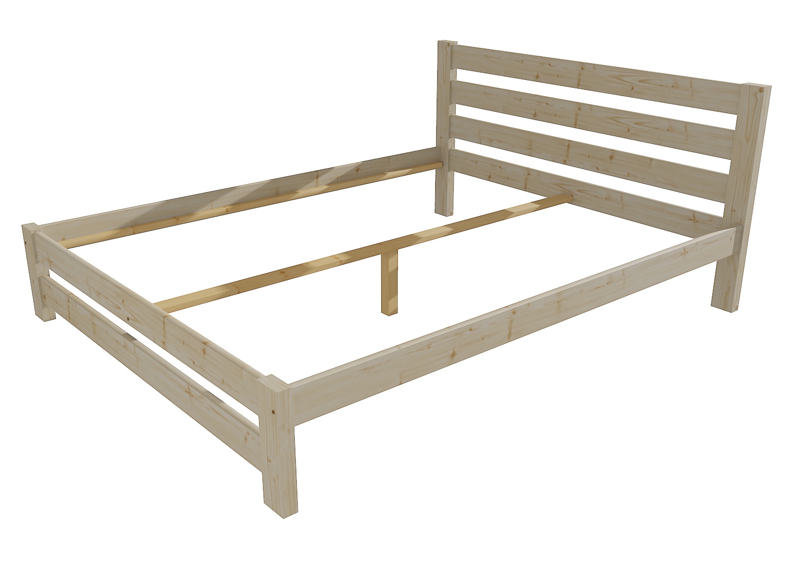 Manželská postel VMK011B masiv borovice Barva: surové dřevo, Rozměr: 200 x 200 cm
