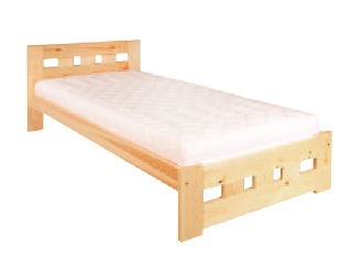 Dřevěná masivní postel 90x200 cm KIK145 borovice masiv-přirodní