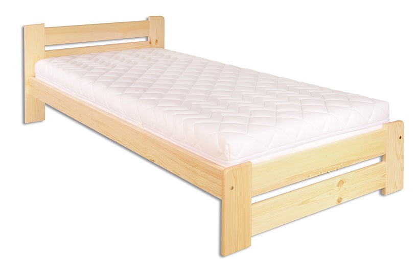 Dřevěná masivní postel 90x200 cm KIK146 borovice masiv-přirodní