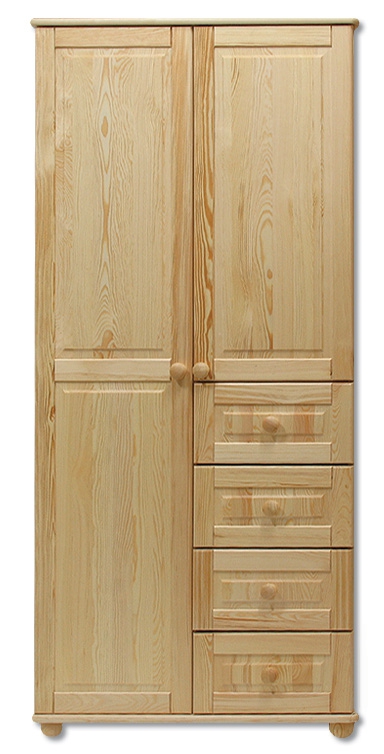 Masivní dřevěná šatní skříň KIK109 třídveřová borovice masiv Odstín postele: přírodní lakovaná