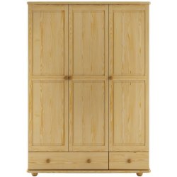 Dřevěná masivní šatní skřín borovice masiv KIK121 Odstín postele: dub