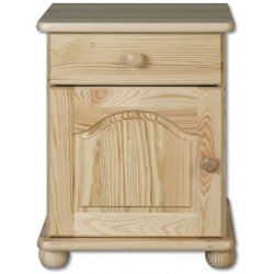 Noční stolek KIK 104 borovice masív -tvarovaná dvířka Odstíny: Olše