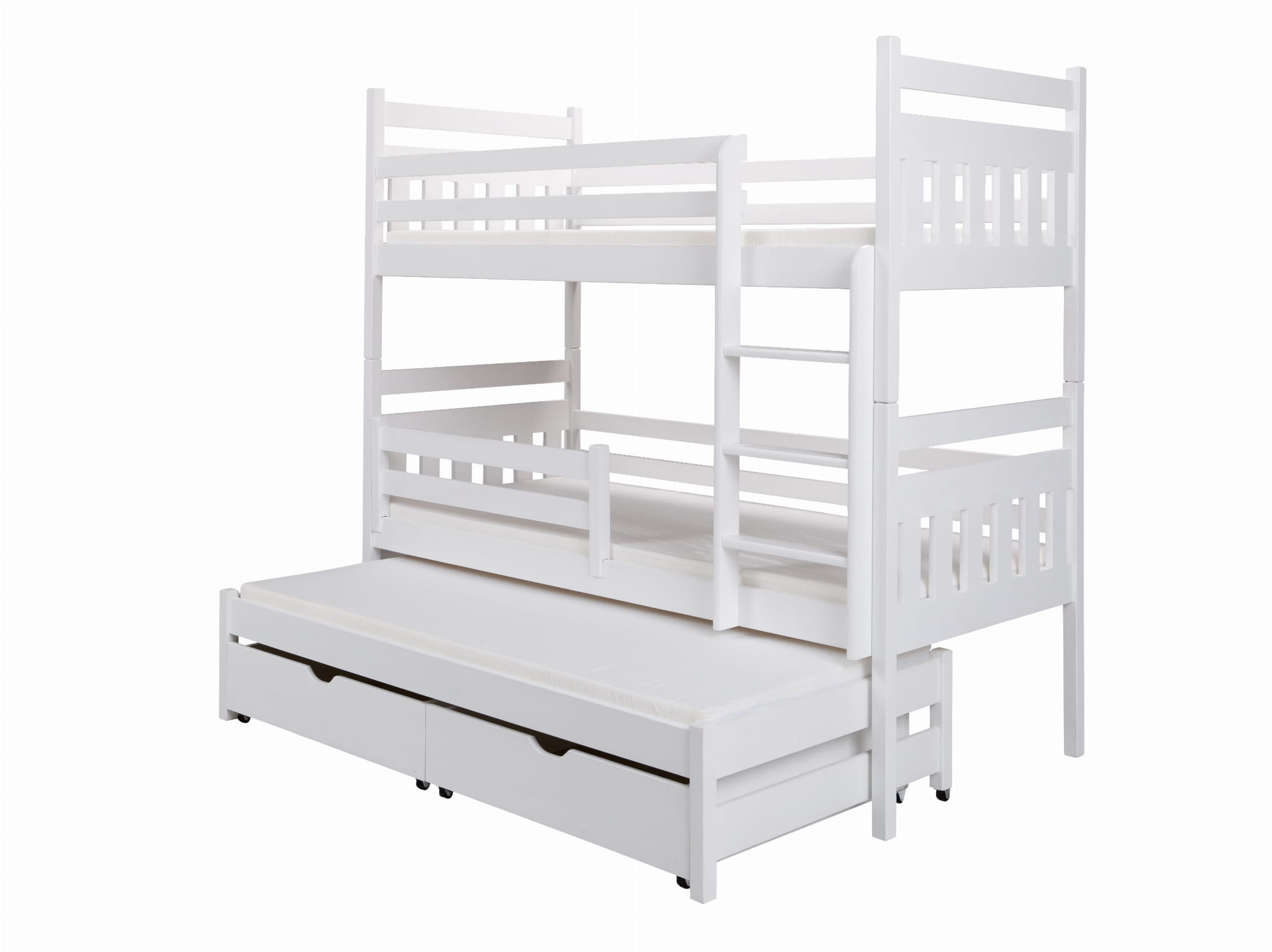 Patrová postel pro 3 osoby ZUZIA s úložným prostorem .Povrchová úprava: Olše, Rozměr: 80 x 170 cm
