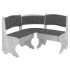 Rohová lavice BOJARIN (Barva antracit, Materiál koženka - bílá)