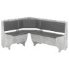Rohová lavice GRAF (Barva antracit, Materiál koženka - bílá)