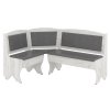 Rohová lavice IMPEROR (Barva antracit, Materiál koženka - bílá)