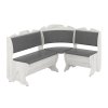 Rohová lavice KOMFORT (Barva antracit, Materiál koženka - bílá)
