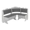 Rohová lavice KOMFORT (Barva antracit, Materiál koženka - bílá)