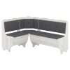 Rohová lavice LORD (Barva antracit, Materiál koženka - bílá)