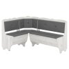 Rohová lavice LORD (Barva antracit, Materiál koženka - bílá)