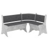 Rohová lavice MARKIZ (Barva antracit, Materiál koženka - bílá)