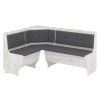 Rohová lavice PREZIDENT (Barva antracit, Materiál koženka - bílá)