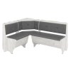 Rohová lavice FARAON (Barva antracit, Materiál koženka - bílá)
