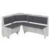 Rohová lavice FARAON (Barva antracit, Materiál koženka - bílá)
