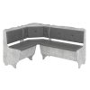 Rohová lavice FARAON (Barva antracit, Materiál koženka - bílá)