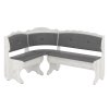Rohová lavice CEZAR (Barva antracit, Materiál koženka - bílá)