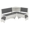 Rohová lavice MILORD (Barva antracit, Materiál koženka - bílá)