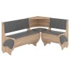 Rohová lavice MILORD (Barva antracit, Materiál koženka - bílá)