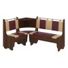 Rohová lavice SHERIF (Barva antracit, Materiál koženka - bordó + káva)
