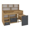 Patrová postel NAVIGATOR, 80 x 190 cm, s psacím stolem a regály (Barva antracit)