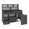 Patrová postel NAVIGATOR, 80 x 190 cm, s psacím stolem a regály (Barva antracit)