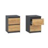 Noční stolek II "NEW SYSTEM" (Barva antracit + bílá)