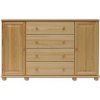 Kombinovaná dřevěná komoda KIK 123 borovice masiv 4 zásuvky +2 dvířka - šířka 156 cm