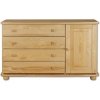 Dřevěná kombinovaná komoda  KIK 148 borovice masiv - šířka 125 cm