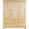 Dřevěná komoda KIK 166 borovice masiv 6 šuplíků + 3 dvířka - šířka 125 cm