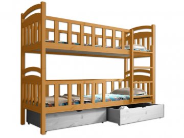Poschodová posteľ PAULA 007 80x180 cm borovica masív - JELŠA