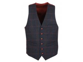 W225 Balmoral mens tweed waistcoat NAVY 250x