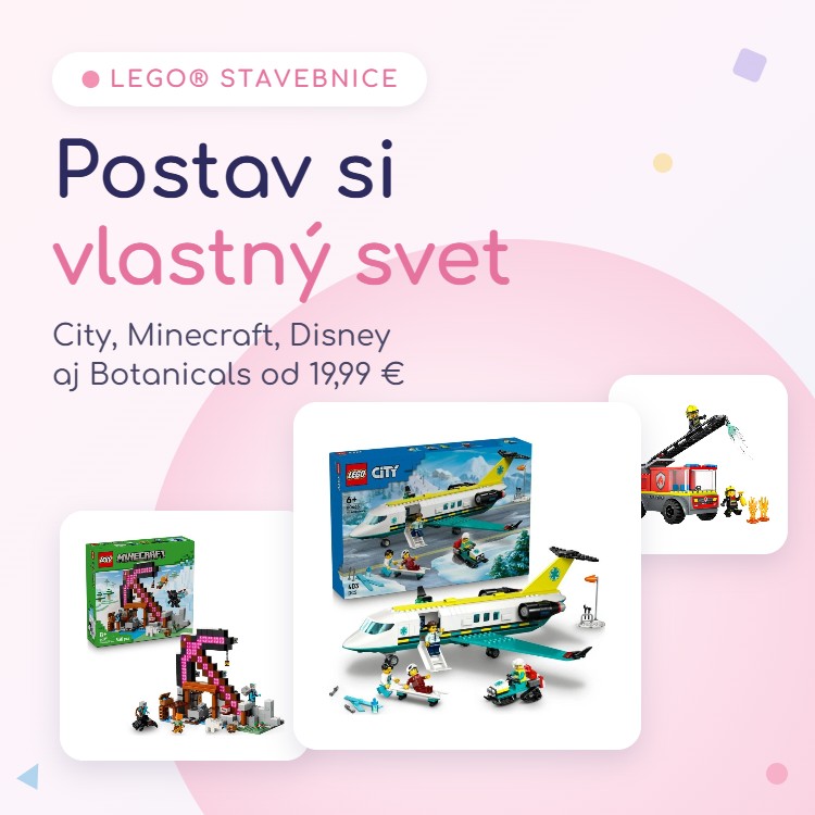 LEGO® stavebnice – City, Minecraft, Disney aj Botanicals v Kinderku