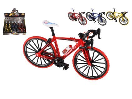 Bicykel prstový kov/plast 19cm 4 farby 6ks v boxe