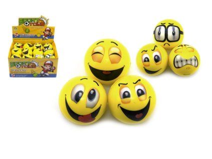 Loptička penový smajlík 6cm 24ks v boxe