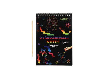 Škrabací notes dúhový 12 listov v sáčku 20x13, 5cm