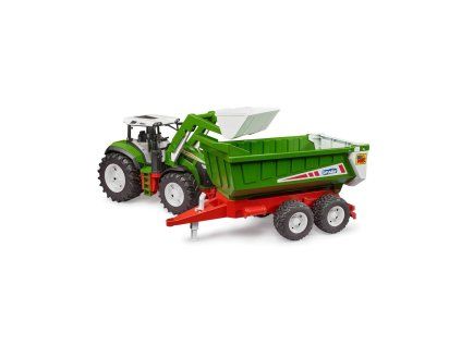 BRUDER 3452 Traktor Roadmax s čelným nakladačom a vozom