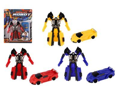 Transformer robot/auto plast 14cm 3 farby na karte