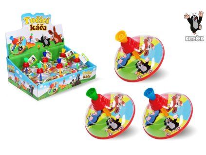 Káča točiaci Krtko plast/kov priemer 10cm 3 farby 6ks v boxe