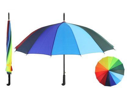 Dáždnik vystreľovací dúhový 78cm kov/látka v sáčku