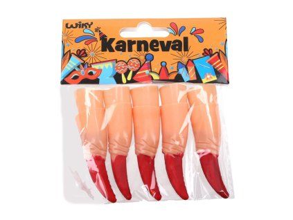 Prsty s pazúrmi 10ks plast v sáčku karneval