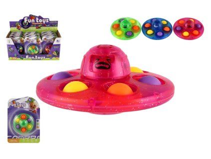 Bubble pops spinner plast 8cm 3 farby na karte 12 ks v boxe