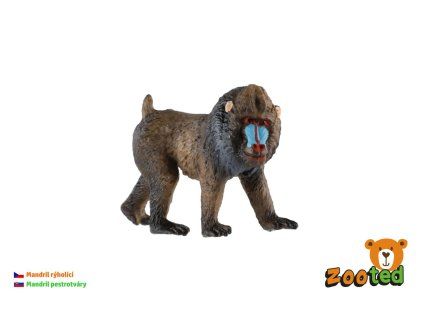 Mandril ryholiaci samec zooted opice plast 7cm