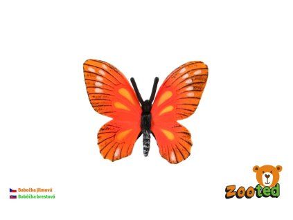 Motýľ Monarcha brestová (babočka) zooted plast 5,5cm