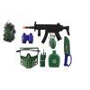 Vojenská sada samopal klapací plast 32cm s doplnkami v sieťke
