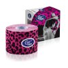 curetape classic art kinesiology tape product leopard pink and black printed pattern design 5cm x 5m 1 single roll with box packaging hr image