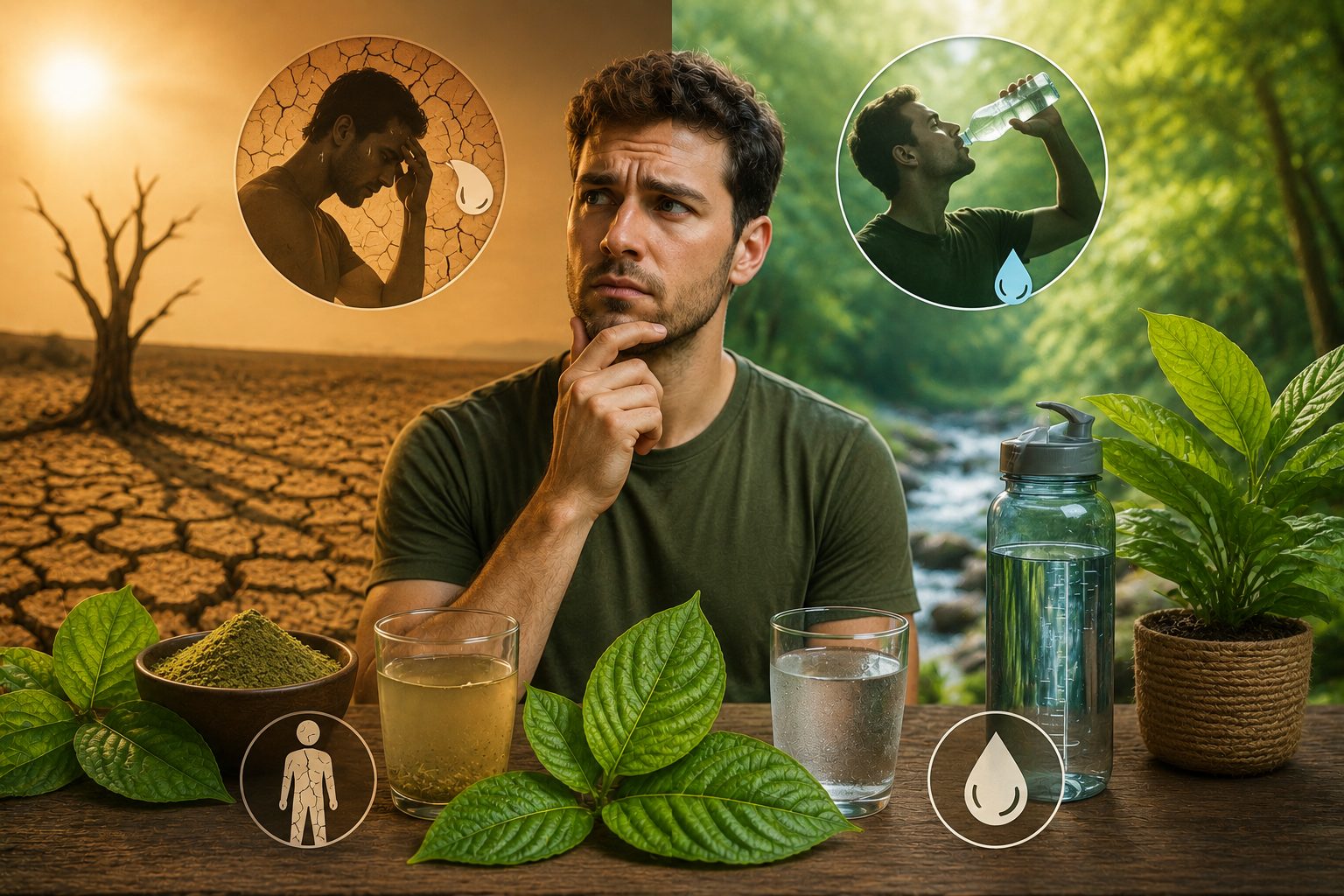 Způsobuje kratom dehydrataci? Kolik vody mám pít?