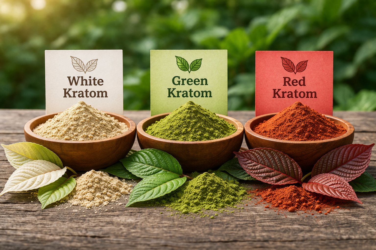 Jaký je rozdíl mezi bílým, zeleným a červeným kratomem?